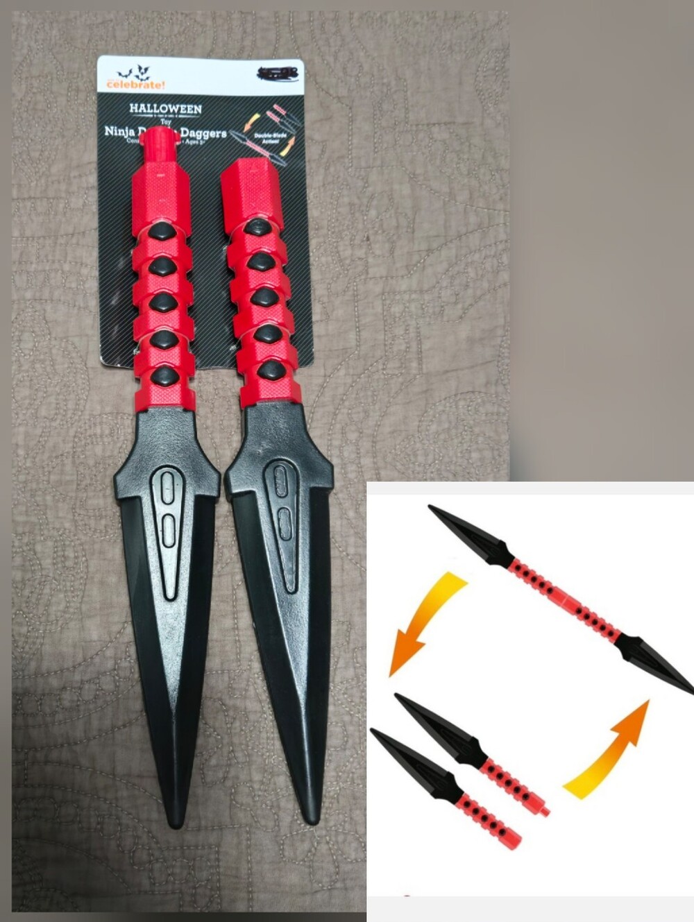 Way to Celebrate! Halloween Ninja Double Daggers Toy With Connectable Handles
